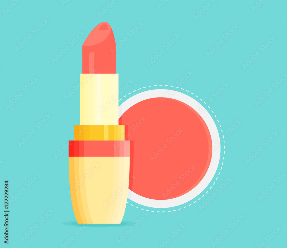 Makeup beauty vector lipstick tube. Accessory lipstick glossy Makeup beauty vector lipstick tube. Accessory lipstick glossy