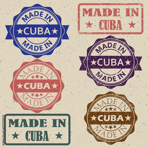 made in Cuba round vintage stamp vector set. Cuba stamp.Cuba seal.Cuba tag.Cuba.Cuba sign.Cuba.Cuba label.stamp.made.in.made in.