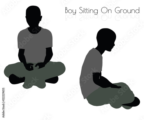 boy in Sitting pose on white background