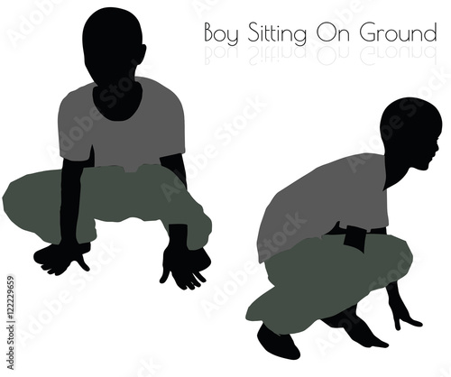 boy in Sitting pose on white background