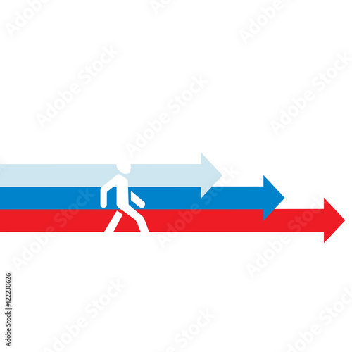 Man goes forward to success. Russia