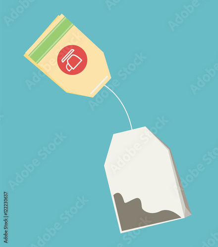 Teabag. Flat vector.