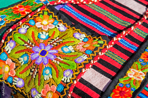 Background with material embroidered from Bistrita-Nasaud, Romania