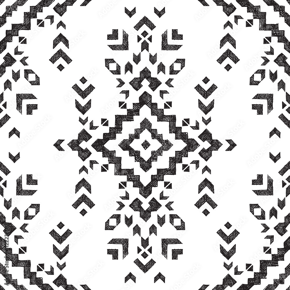 hand drawn tribal seamless pattern hand drawn tribal seamless pattern