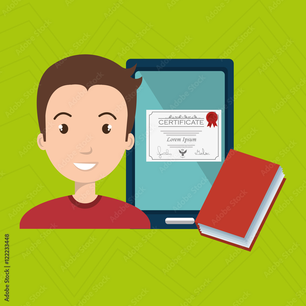 man student tablet book diploma vector illustration eps 10 man student tablet book diploma vector illustration eps 10