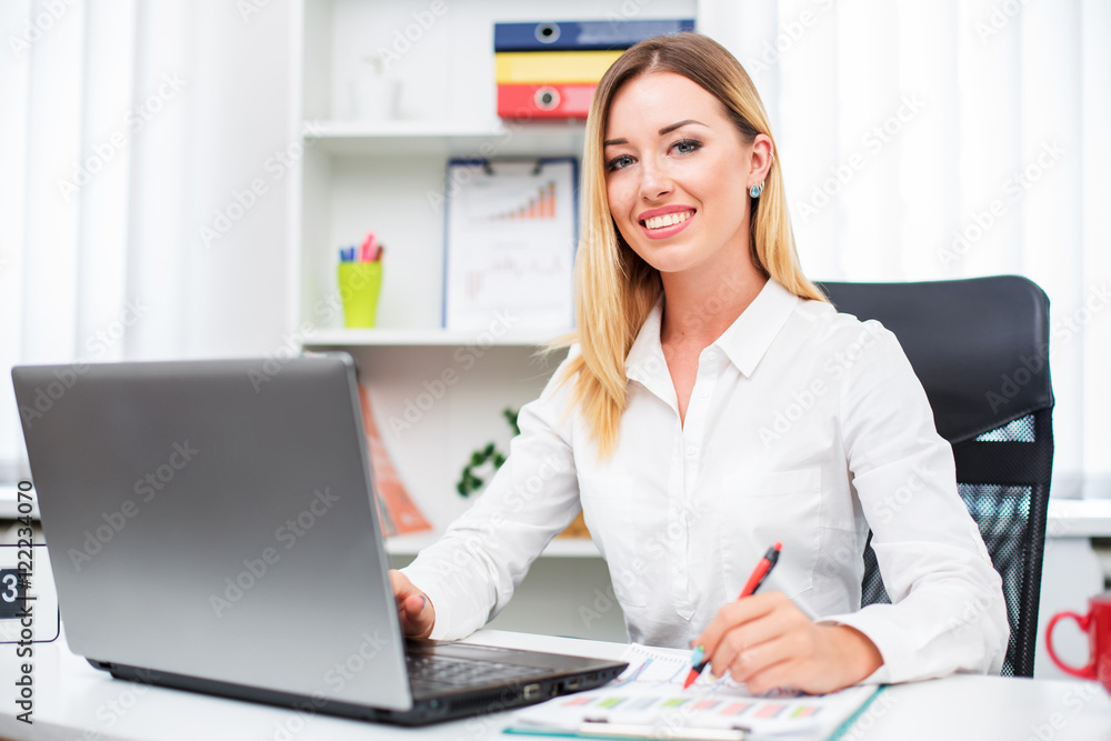 Beautiful girl in the office