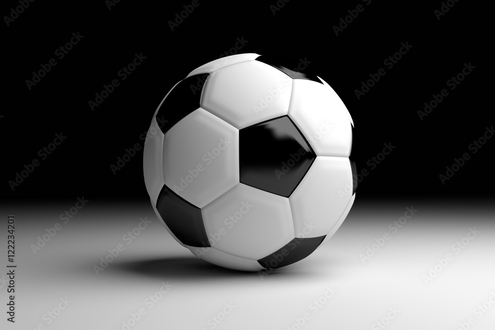 football soccer ball 3d render background