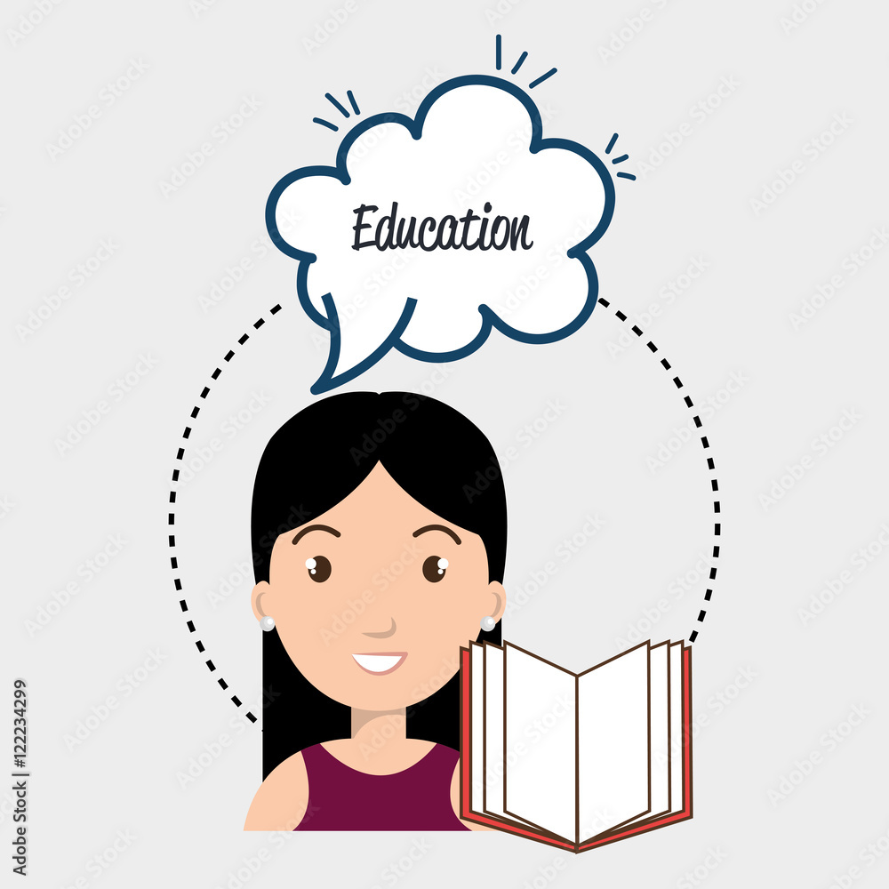 student woman eduaction speech vector illustration eps 10 student woman eduaction speech vector illustration eps 10