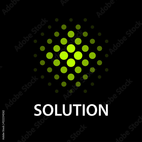 abstract dotted sphere icon solution symbol