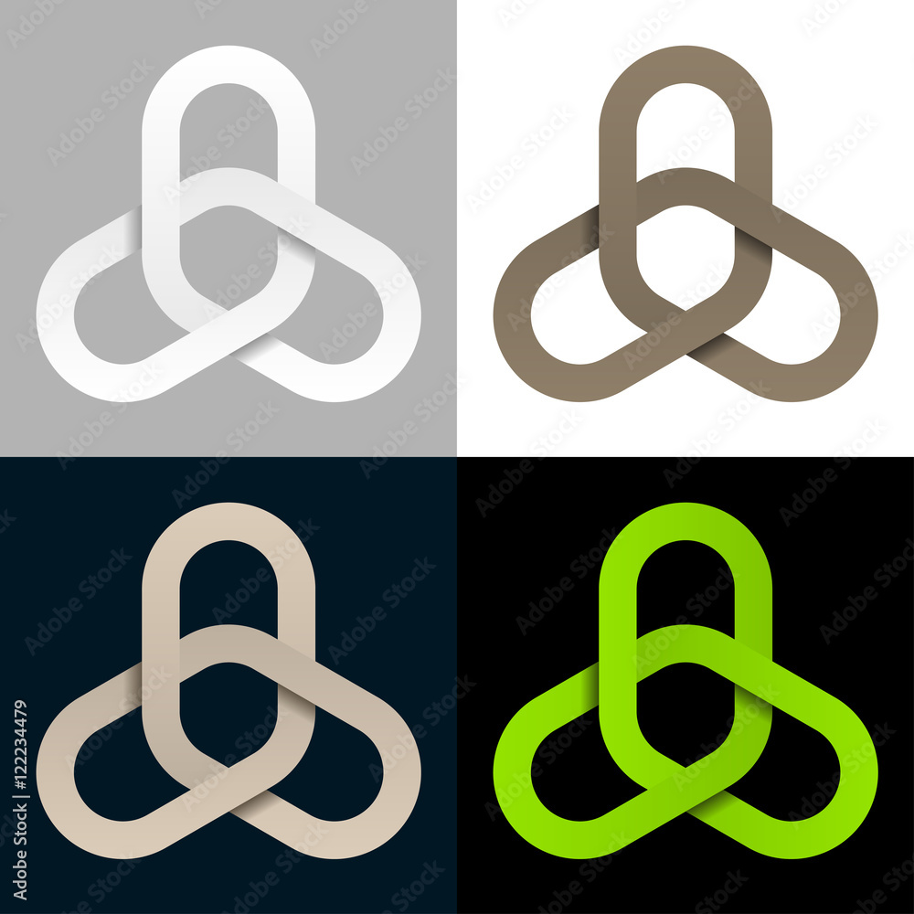 triple linked chain cooperation symbol vector triple linked chain cooperation symbol vector