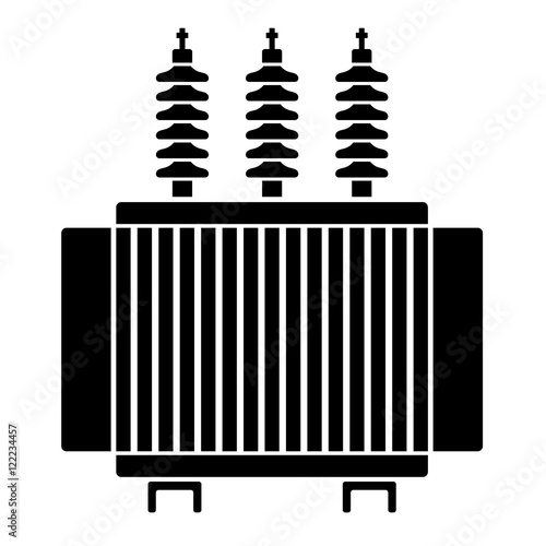 high voltage electrical transformer black symbol vector