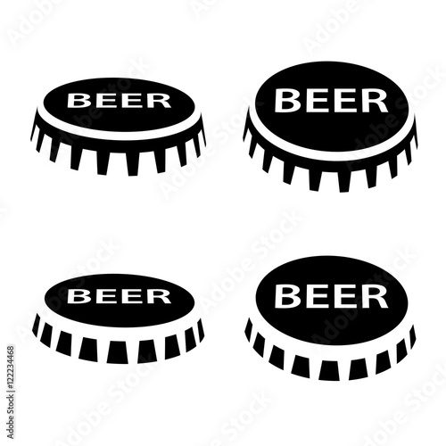 beer bottle cap black symbol vector