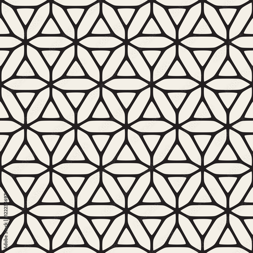 Vector Seamless Black And White Ethnic Geometric Floral Pattern Vector Seamless Black And White Ethnic Geometric Floral Pattern