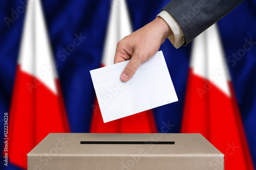 Election in Poland - voting at the ballot box photo