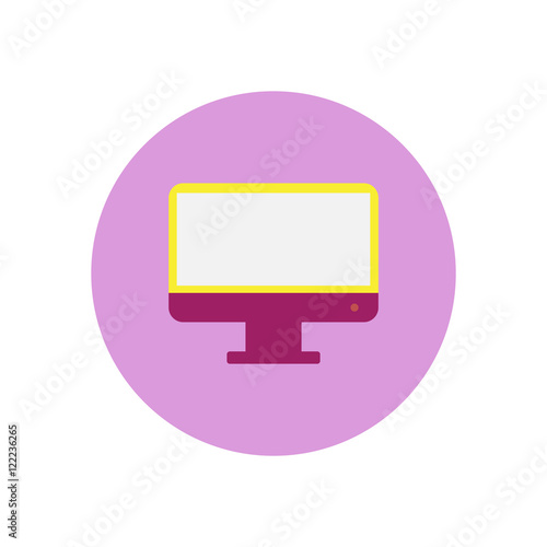 Vector icon on the white backgrounds in circles tv