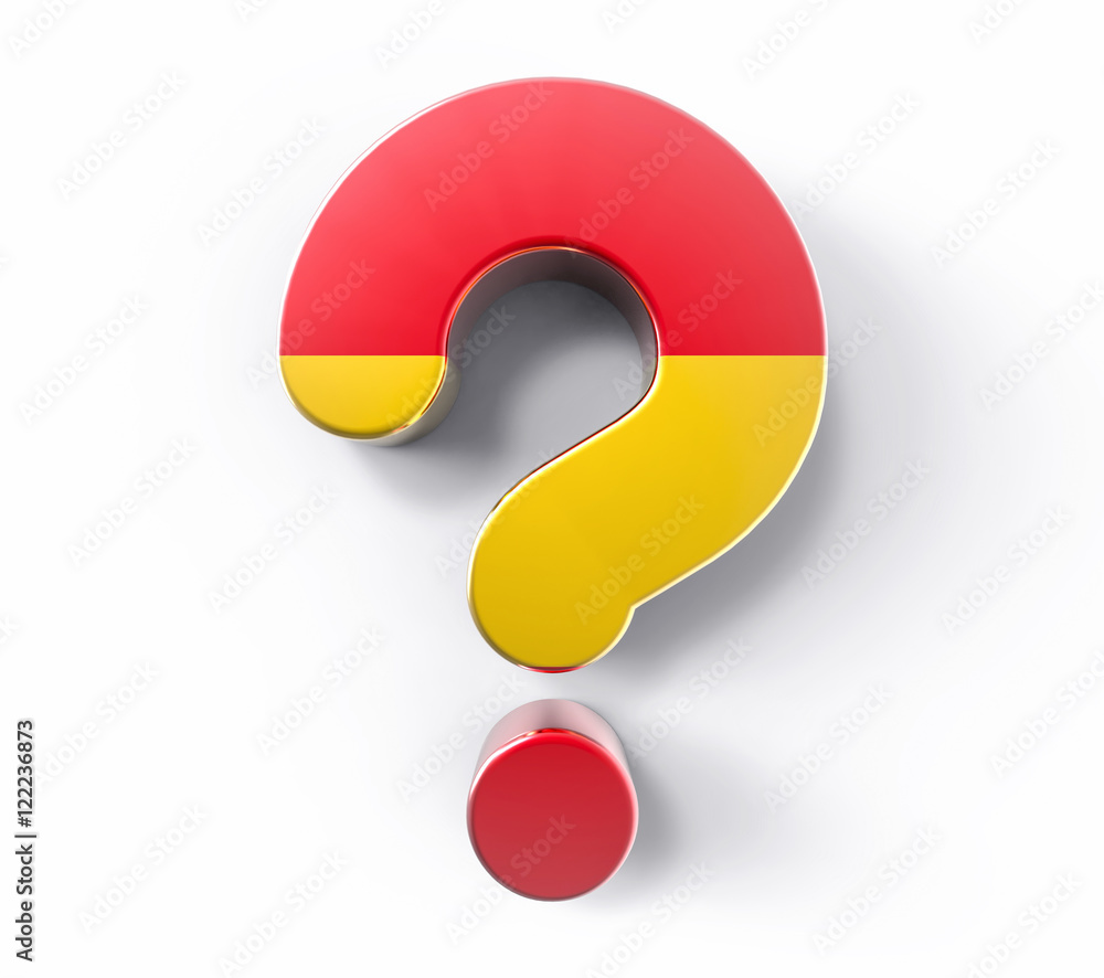 3D Isolated Spain Flag Question Mark. Doubt Solution Support Con 3D Isolated Spain Flag Question Mark. Doubt Solution Support Con