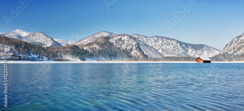Winterliches Almsee Panorama