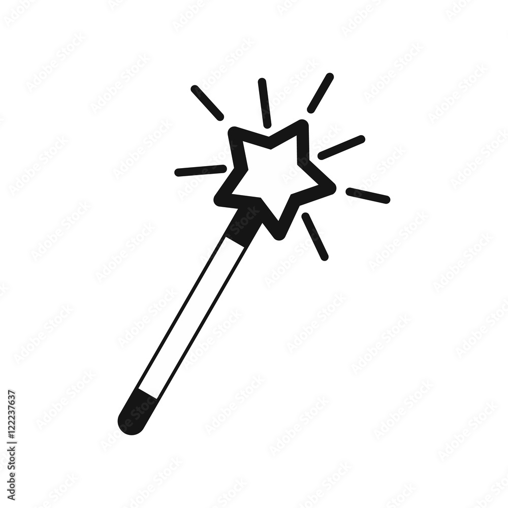 Magic wand icon in simple style on a white background vector illustration Magic wand icon in simple style on a white background vector illustration
