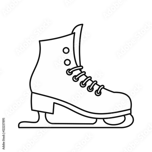 Skates icon in outline style on a white background vector illustration