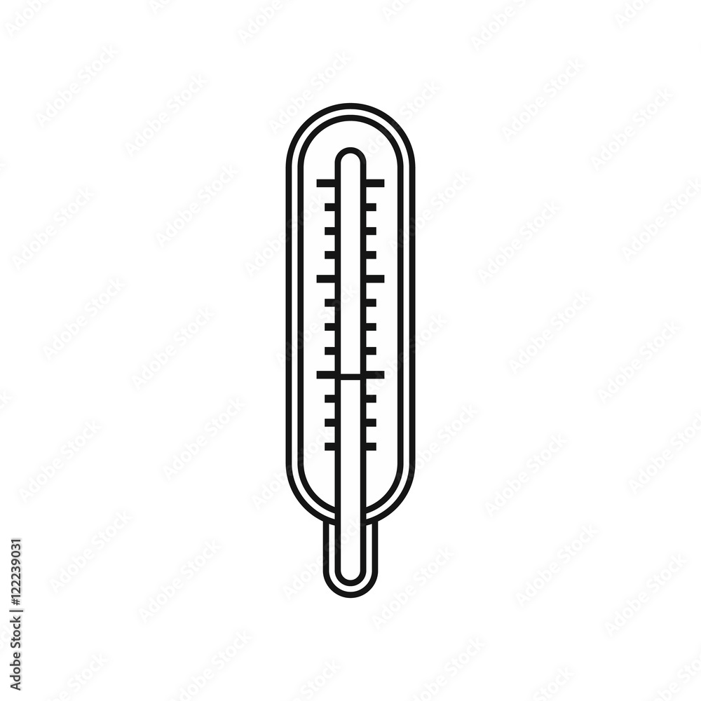 Medical thermometer icon in outline style on a white background vector illustration Medical thermometer icon in outline style on a white background vector illustration