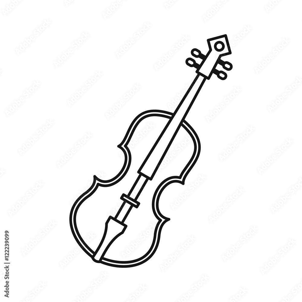 Cello icon in outline style on a white background vector illustration Cello icon in outline style on a white background vector illustration