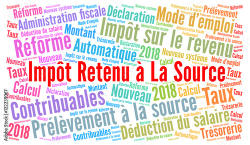 Fotografie Impôt retenu à la source nuage de mots