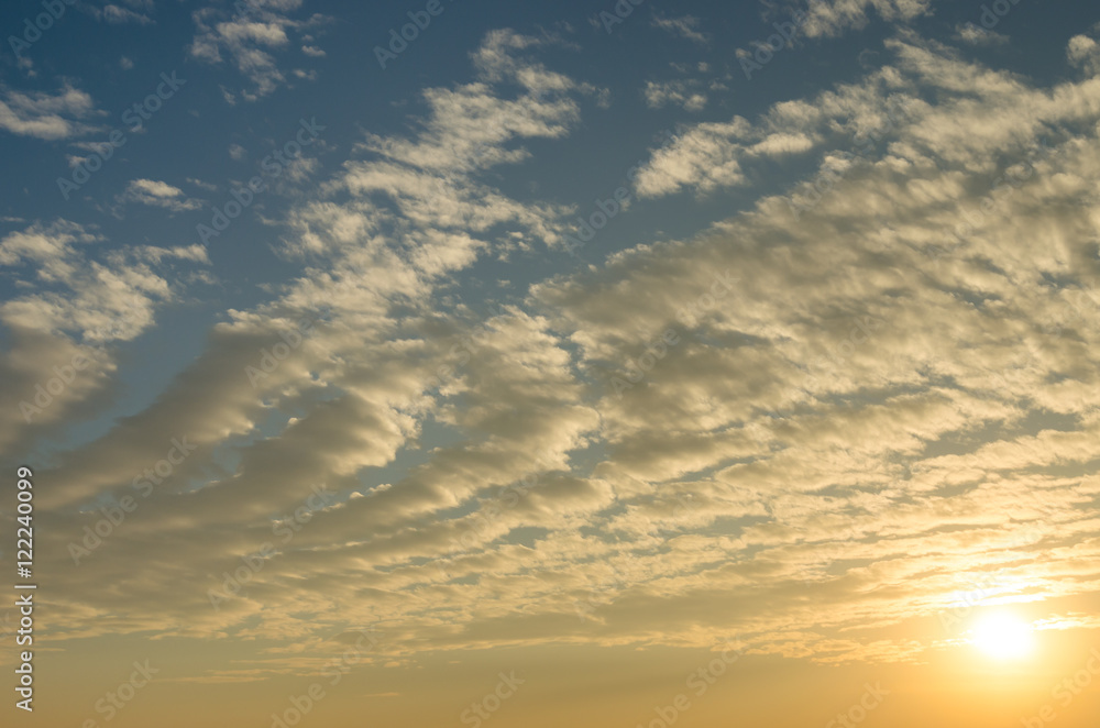 Fototapeta premium Nice sunset sky with clouds