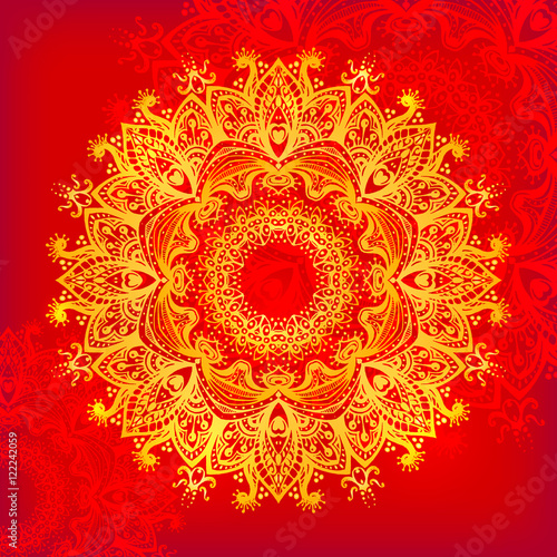 Vector mandala. Beautiful illustration for card or t-shirt. Sacr