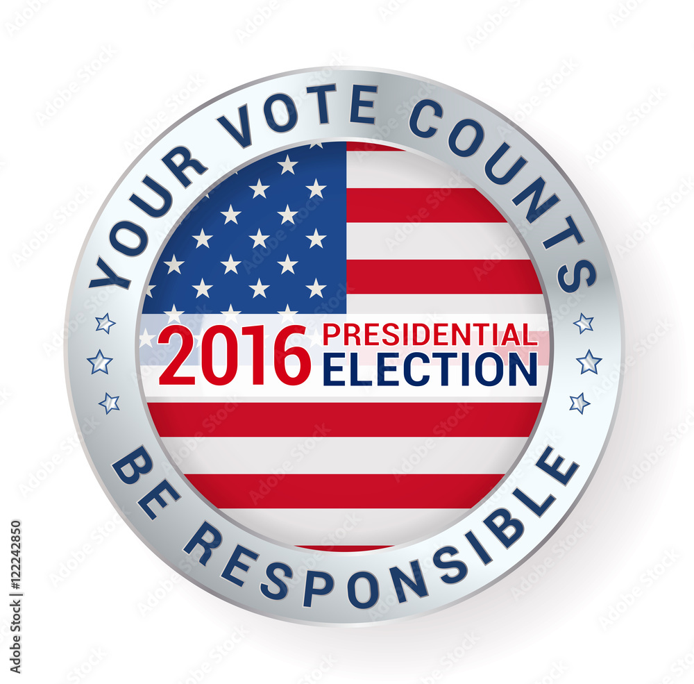 2016 presidential elections badge with metallic border. vector 2016 presidential elections badge with metallic border. vector