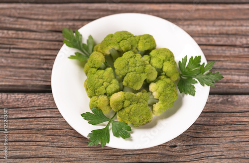 Boiled green broccoli