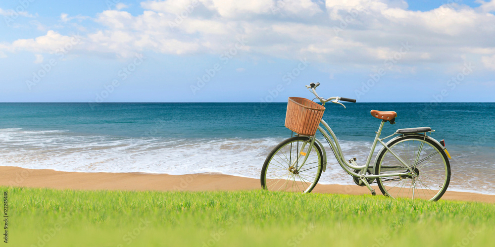 Fototapeta premium Bicycles on the green grass