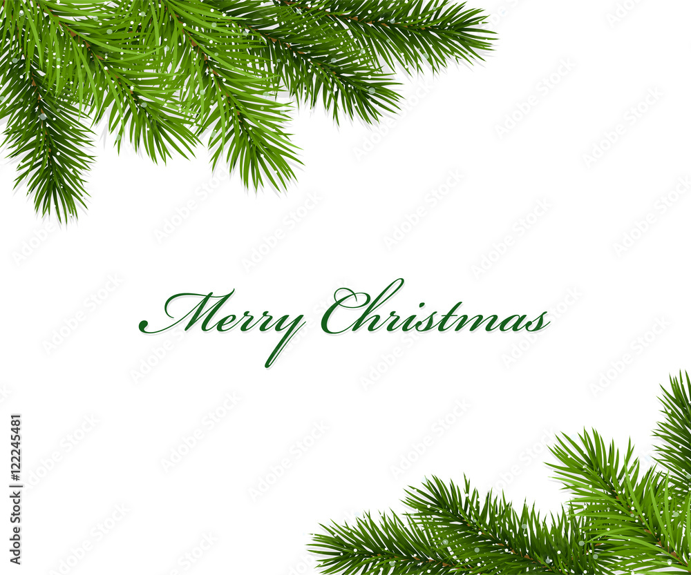 Fototapeta premium Christmas framework with fir tree