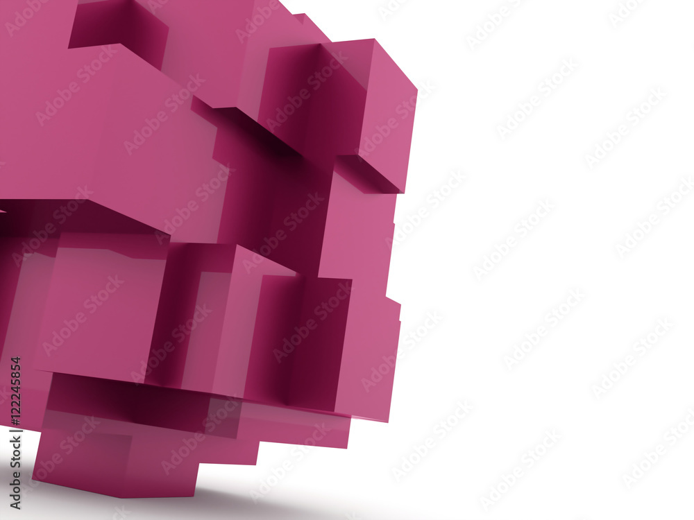 Abstract cubes background rendered