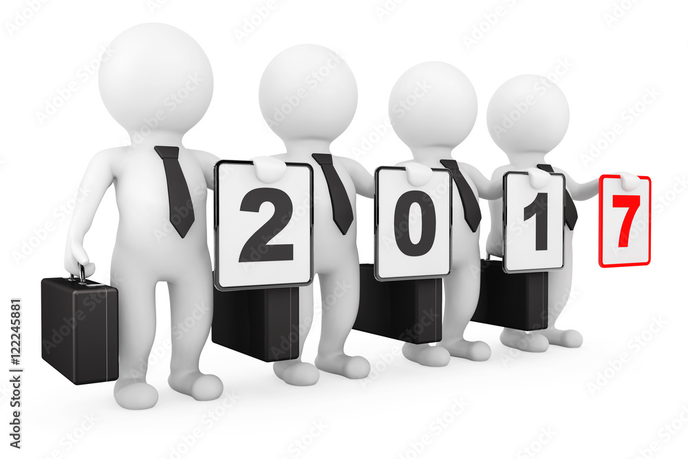 3d Businessmans with New 2017 Year Sign. 3d Rendering 3d Businessmans with New 2017 Year Sign. 3d Rendering