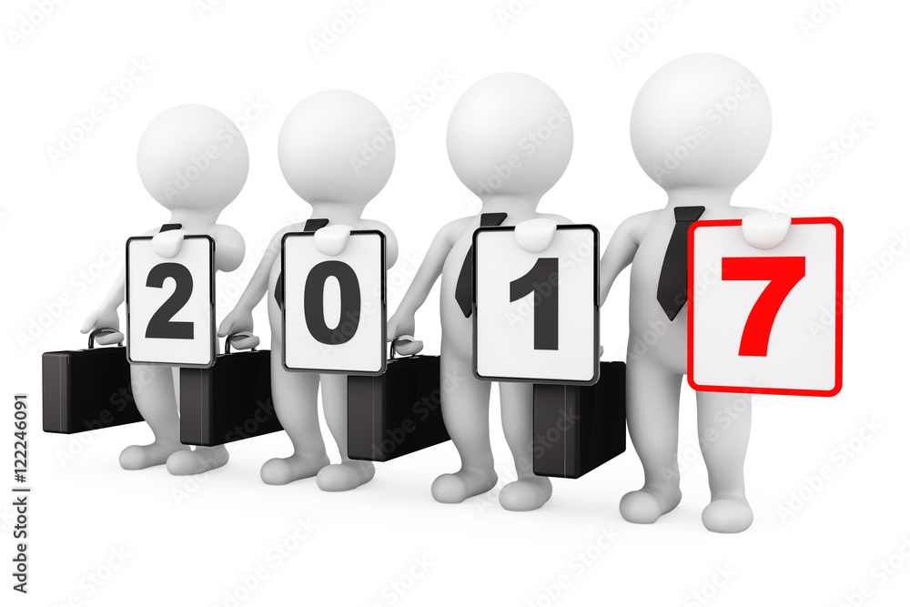 3d Businessmans with New 2017 Year Sign. 3d Rendering 3d Businessmans with New 2017 Year Sign. 3d Rendering