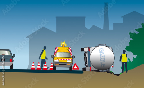 Scènes autoroutières - Accident citerne