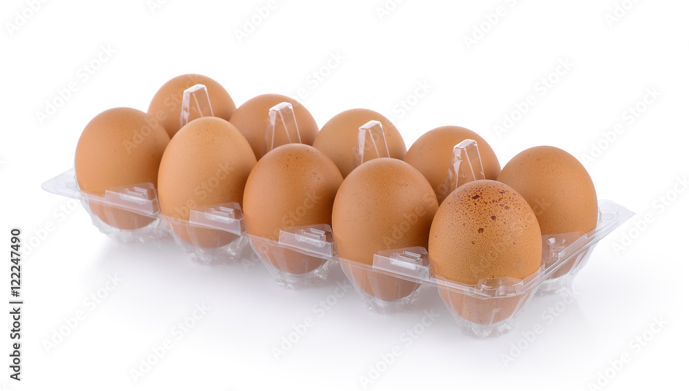 eggs in pack isolated on white background eggs in pack isolated on white background