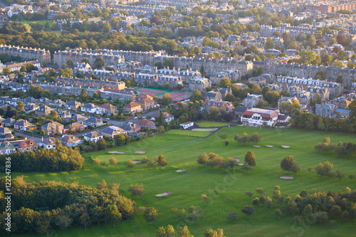 View of Edinburgh Prestonfield Golf Club course and town houses