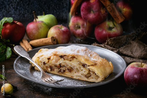 Homemade apple strudel