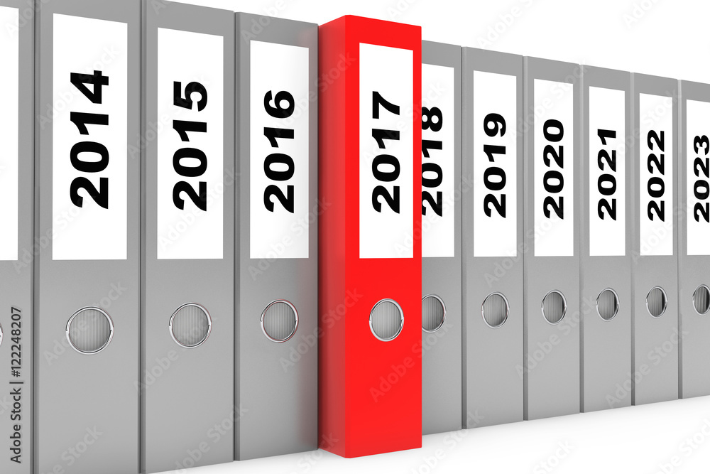 Office Folders with New Year 2017 Sign. 3d Rendering Office Folders with New Year 2017 Sign. 3d Rendering