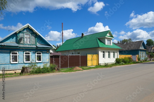 Fototapeta Naklejka Na Ścianę i Meble -  Ostashkov, Tver region, Russia. A view of the street Volodarskogo