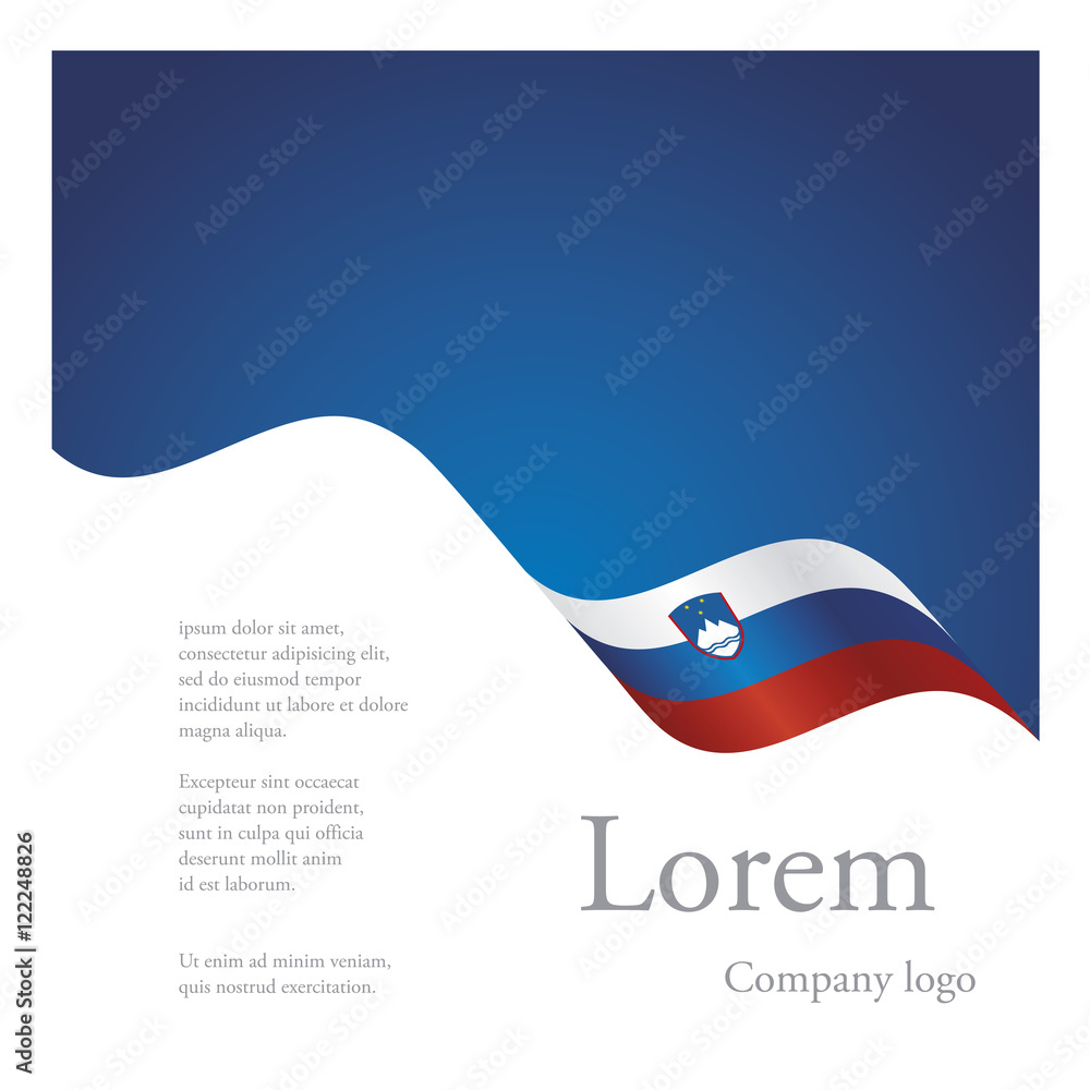 New brochure abstract design modular single pattern of wavy flag ribbon of Slovenia
