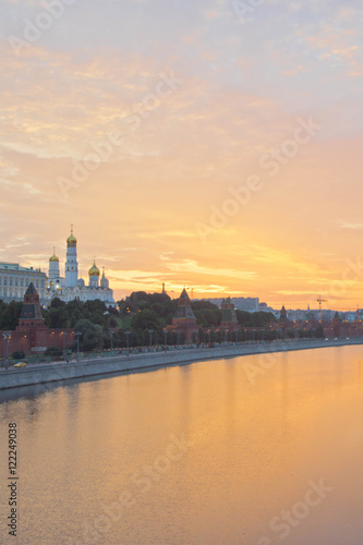 beautiful view of Kremlin at sunrise summer © mskphotolife