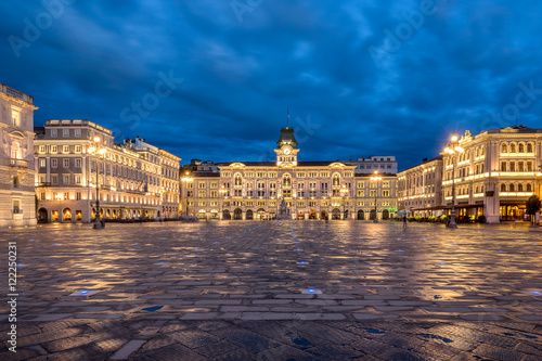 Piazza Dell Unita D'Italia in the city of Trieste in Italy photo