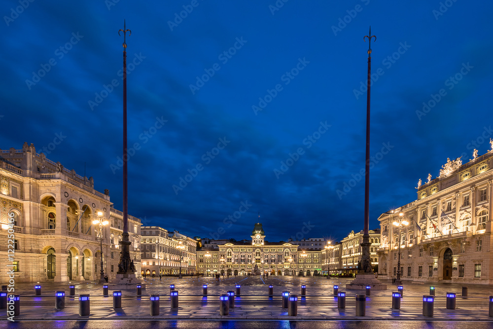 The Piazza Dell Unita D'Italia in the city of Trieste in Italy