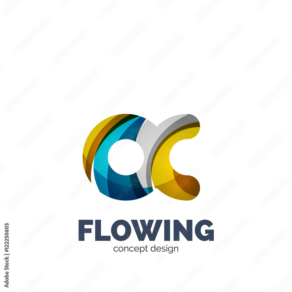 Fototapeta premium Vector set of abstract letter business logo icons