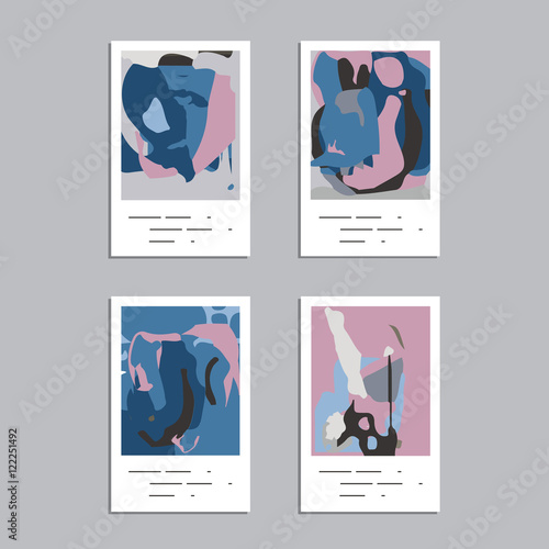 Artistic vector greeting cards design set. Colorful frame pattern texture, abstract template background for leaflet cover presentation, poster, invitation, placard, brochure, flyer, report, stationary