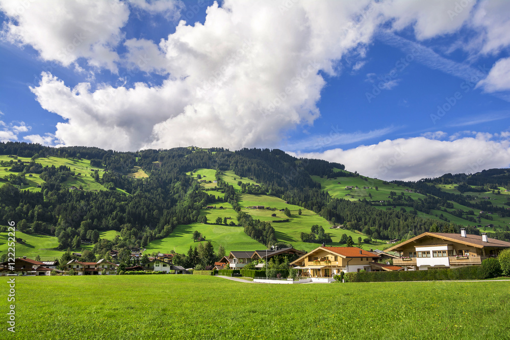 Village of Westendorf, Brixental Valley in Tirolean Alps, Austria, popular summer and winter location for tourism .