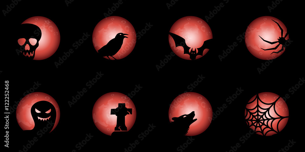 Fototapeta premium Halloween Mond - Rot
