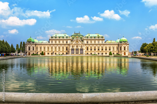 Upper Belvedere Palace with reflection. Vienna, Austria.